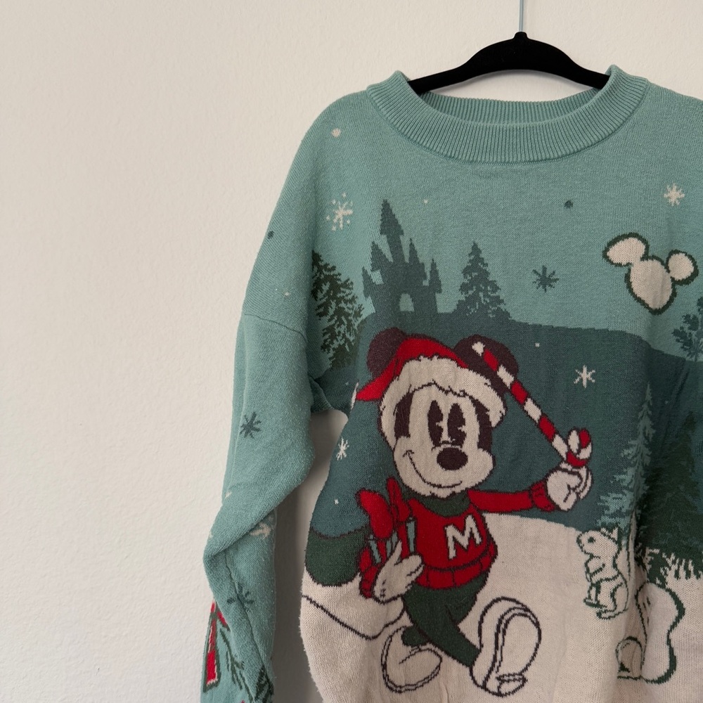 Disney Kids Green and Cream Sweater - Picture 2 of 5